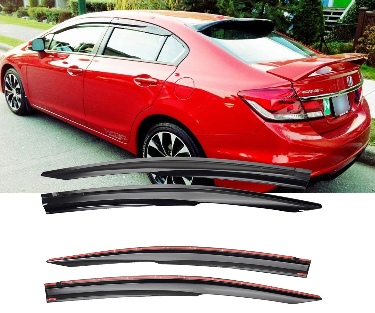 12-15 HONDA CIVIC 4D WINDOW VISOR MUGEN 4PCS