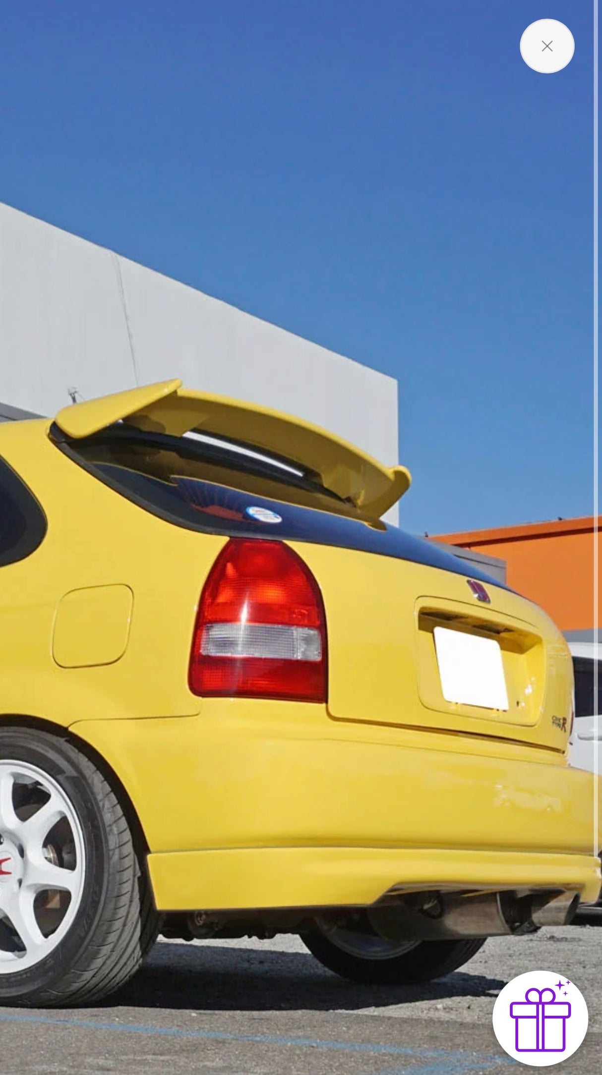 96-00 HONDA CIVIC 3DR TYPE-R WITH LED TRUNK SPOILER WING ABS PLASTIC