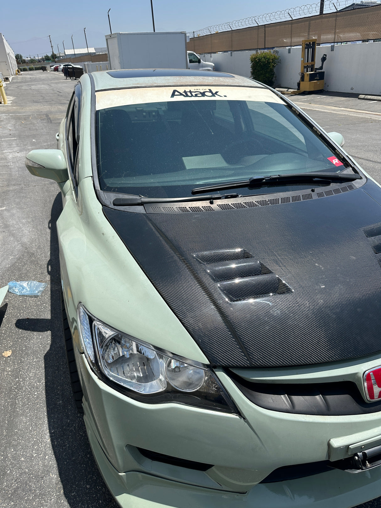06-11 HONDA CIVIC JDM MUGEN STYLE CARBON FIBER HOOD