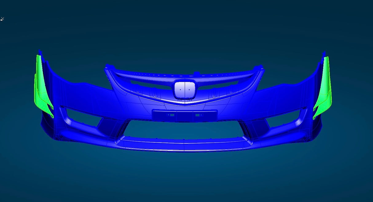 06-11 HONDA CIVIC 4D Js Style Canard Splitter For TYPE-R FRONT BUMPER