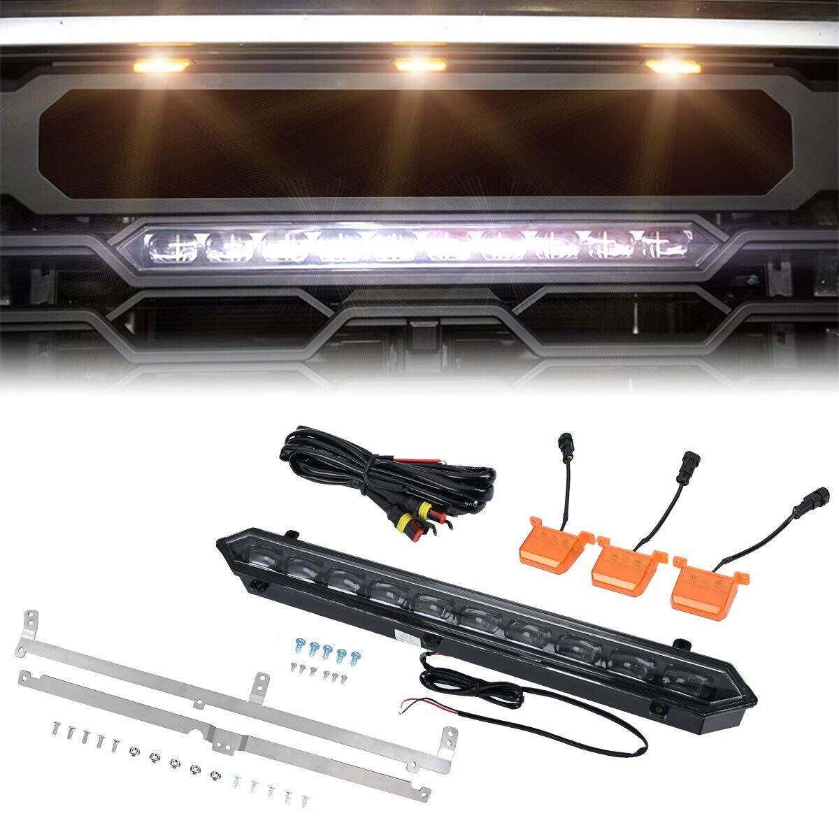 2022- 2023 TOYOTA TUNDRA TRD PRO Racing Grille Light/ LED BAR &3 Amber Set