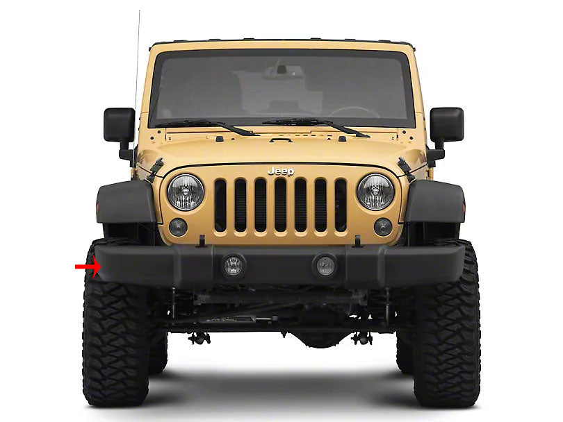 07-18 Jeep Wrangler Black Front Lower Bumper Face Bar Lip w/Fog Light Hole