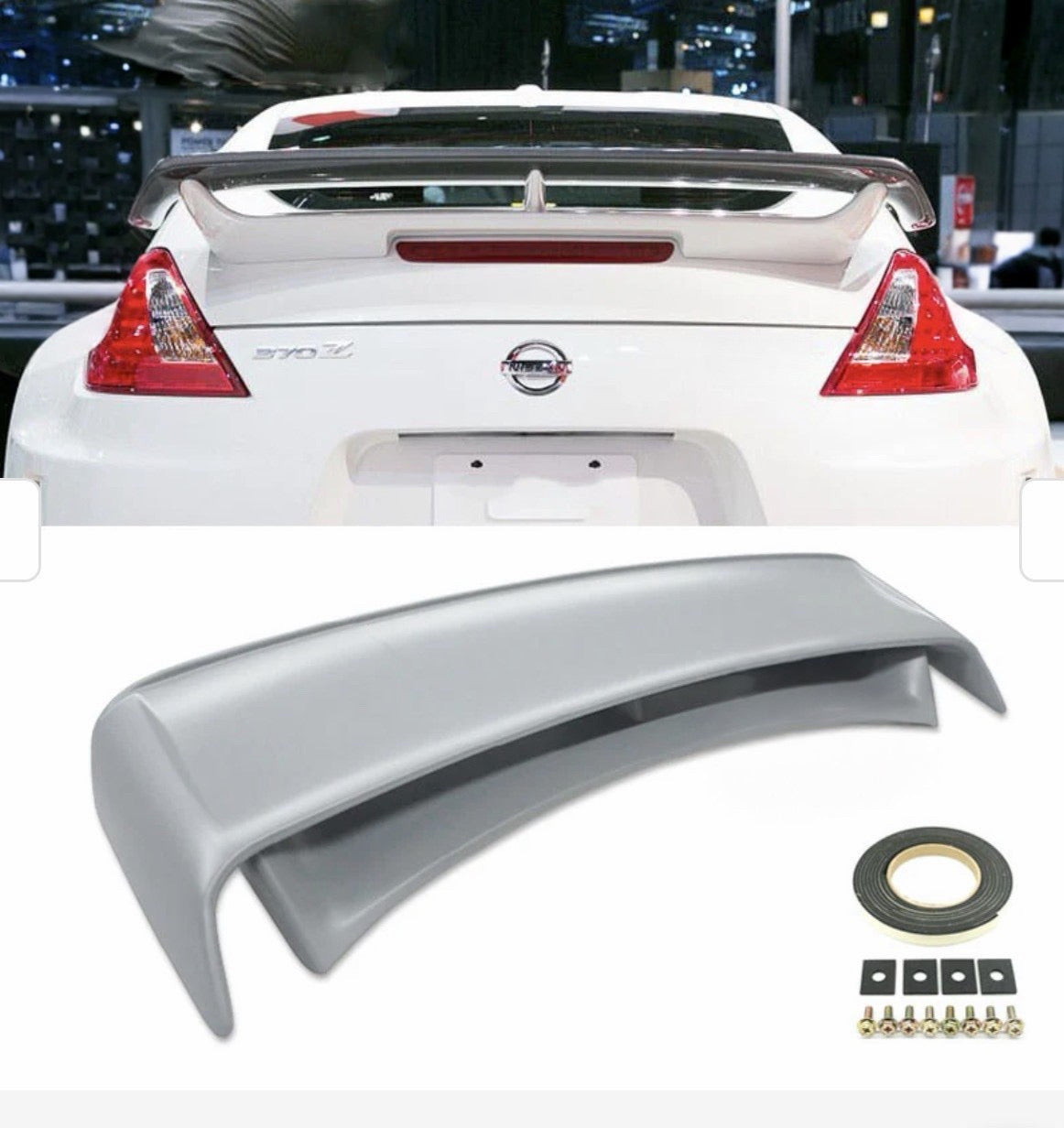 09-20 NISSAN 370Z RS Style Rear Trunk Spoiler ABS Plastic Unpaint