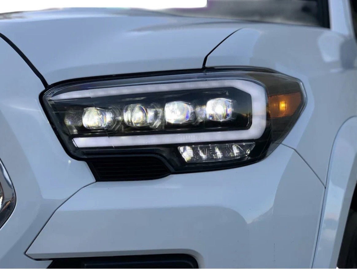 2016-2023 Toyota Tacoma LED Projector Headlights - Alpha-Chrome AlphaRex (NOVA-Series)