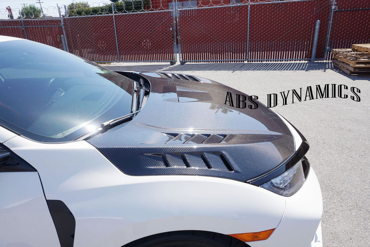 17-21 HONDA FK8 CIVIC 5DR HATCH TYPE-R MUGEN STYLE CARBON FIBER HOOD