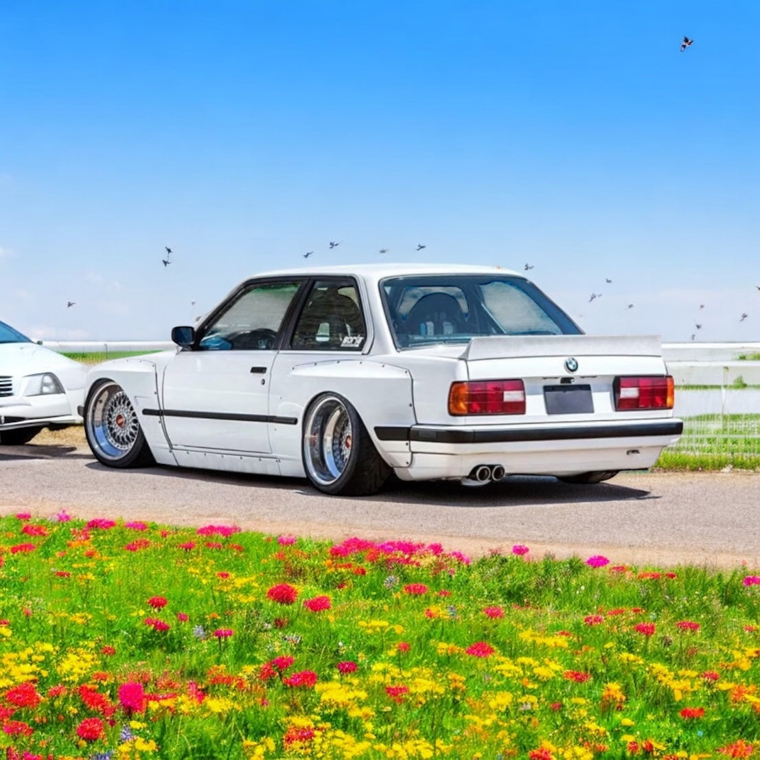 84-91 BMW E30 3-SERIES PANDEM RB STYLE REAR TRUNK SPOILER ABS UNPAINT