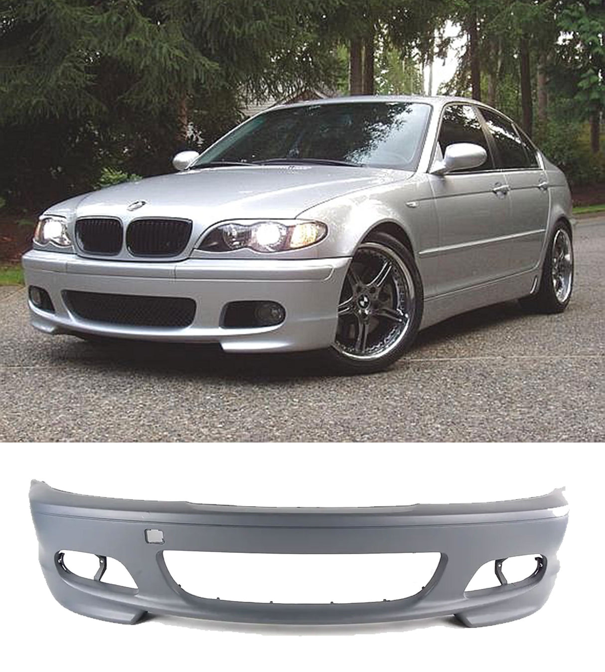00-06 BMW E46 3-Series 2dr Coupe M-Tech II Style Front Bumper PP Unpaint