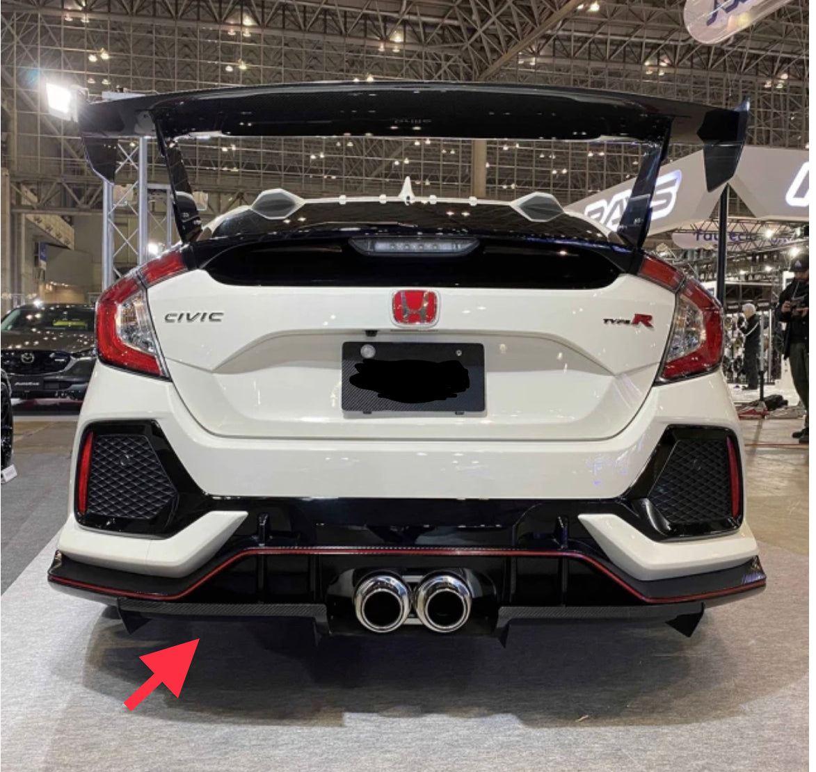 17-21 HONDA FK8 TYPE-R CIVIC VARIS STYLE REAR BUMPER DIFFUSER CARBON FIBER)
