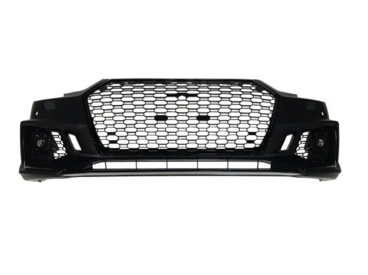 17-19 AUDI A4 S4 B9 RS4-STYLE FRONT BUMPER COVER W/ GRILLE (GLOSS BLACK)
