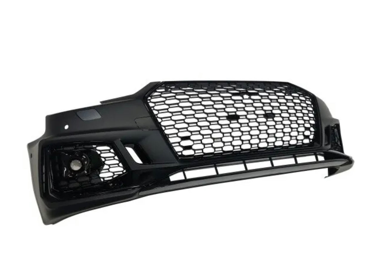 17-19 AUDI A4 S4 B9 RS4-STYLE FRONT BUMPER COVER W/ GRILLE (GLOSS BLACK)