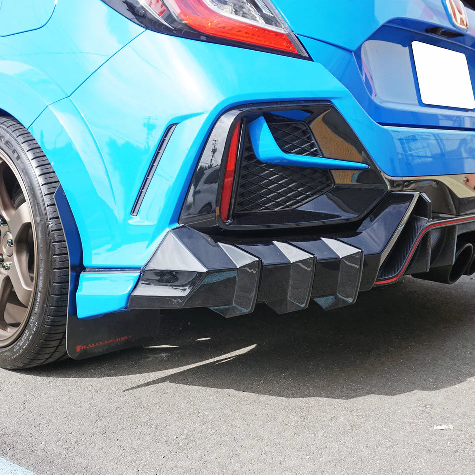 17-21 HONDA FK8 TYE-R CIVIC MUGEN STYLE REAR BUMPER LIP APRONS ADD ON ABS PLASTIC UNPAINT