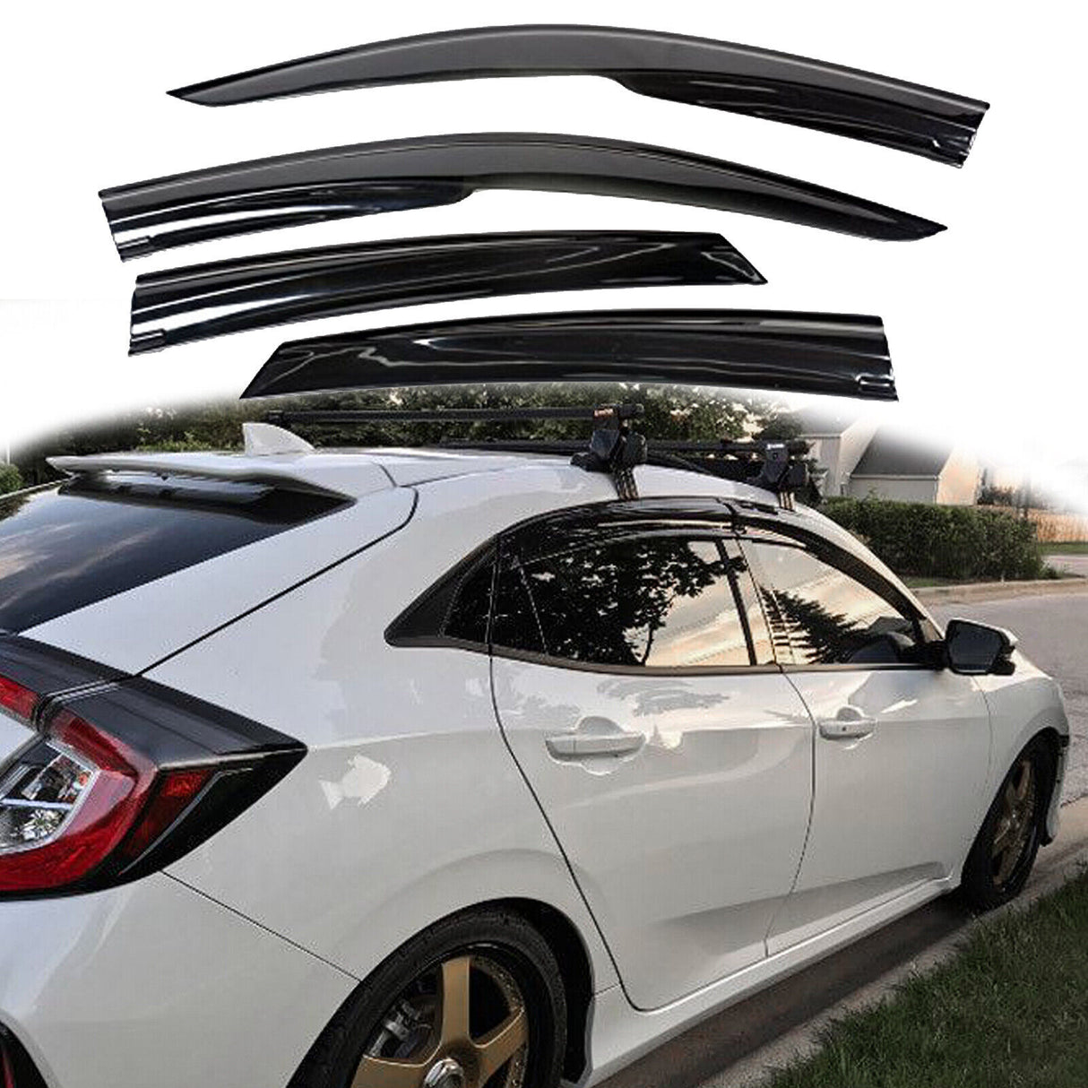 17-21 HONDA CIVIC 5DR MUGEN STYLE WINDOW VISOR 4PCS