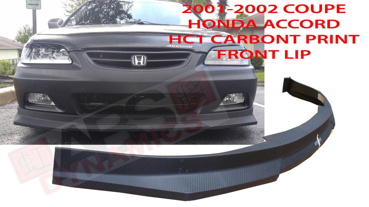 01-02 HONDA ACCORD 2DR HC-1 FRONT LIP WITH CARBON PRINT 1PC PP