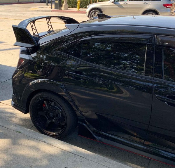 17-20 HONDA CIVIC 5DR TYPE-R REAR TRUNK SPOILER ADD ON STABILIZER V1 W/HOLES SET BLACK