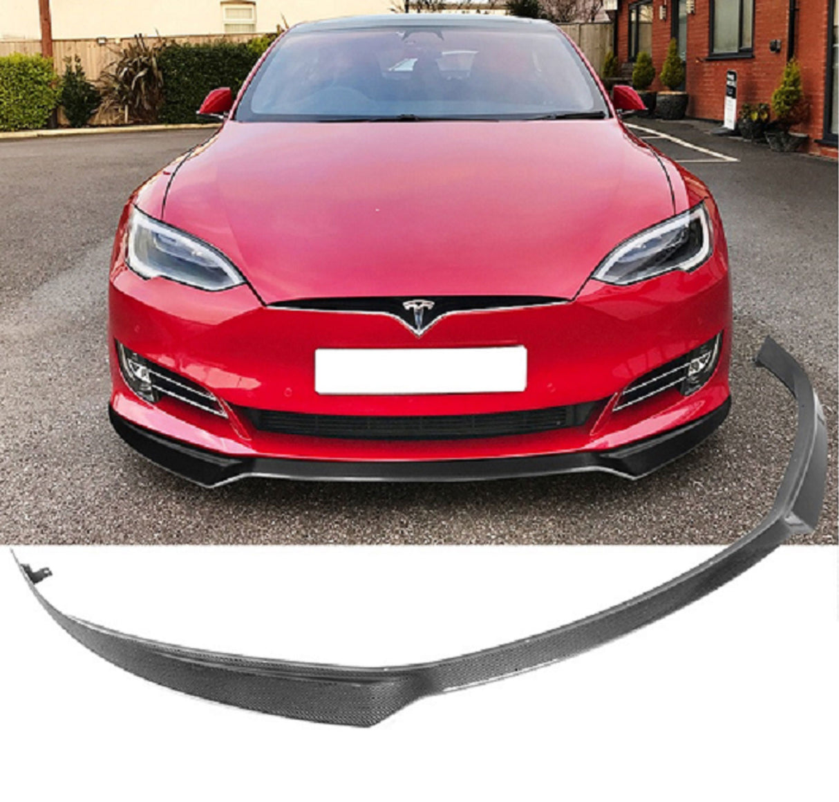 17-19 TESLA MODEL S I STYLE FRONT LOWER SPLITTER CARBON FIBER