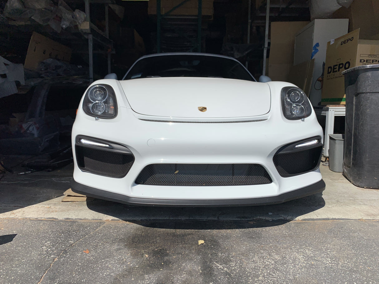 13-16 PORSCHE 981 BOXSTER CAYMAN GT4-STYLE FRONT BUMPER COVER W/ DRL W/O HL WASHER