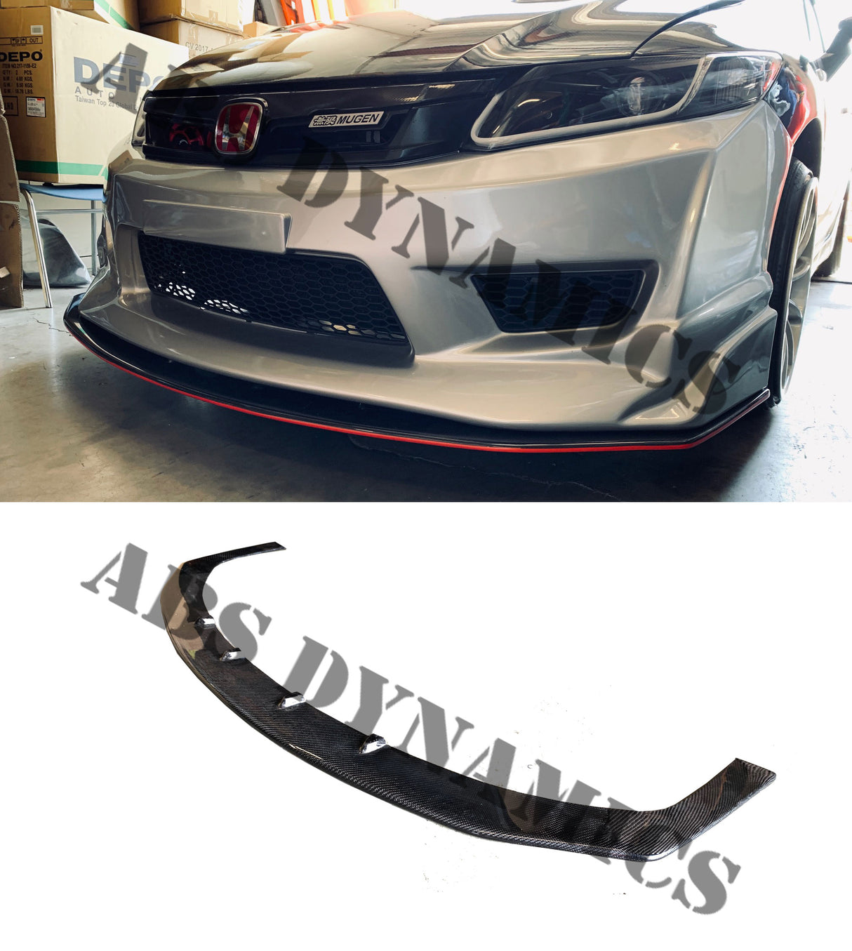 2012-2014 HONDA CIVIC CARBON FIBER SPLITTER FOR JS FRONT LIP