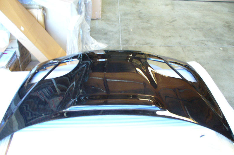 2001-2006 BMW M3 GTR STYLE CARBON FIBER HOOD WITH VENT TRAY