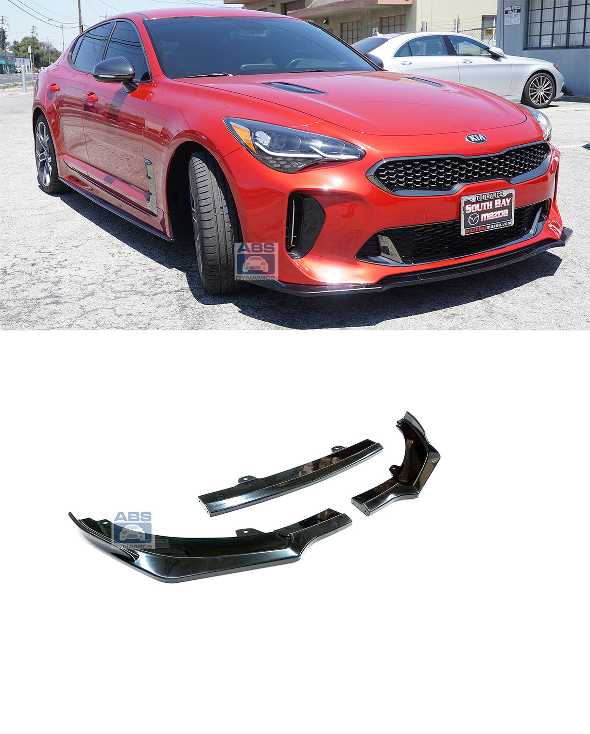 18-20 KIA STINGER (GT, GTI-GT2-GTS) CK-STYLE FRONT LIP ABS PLASTIC UNPAINT