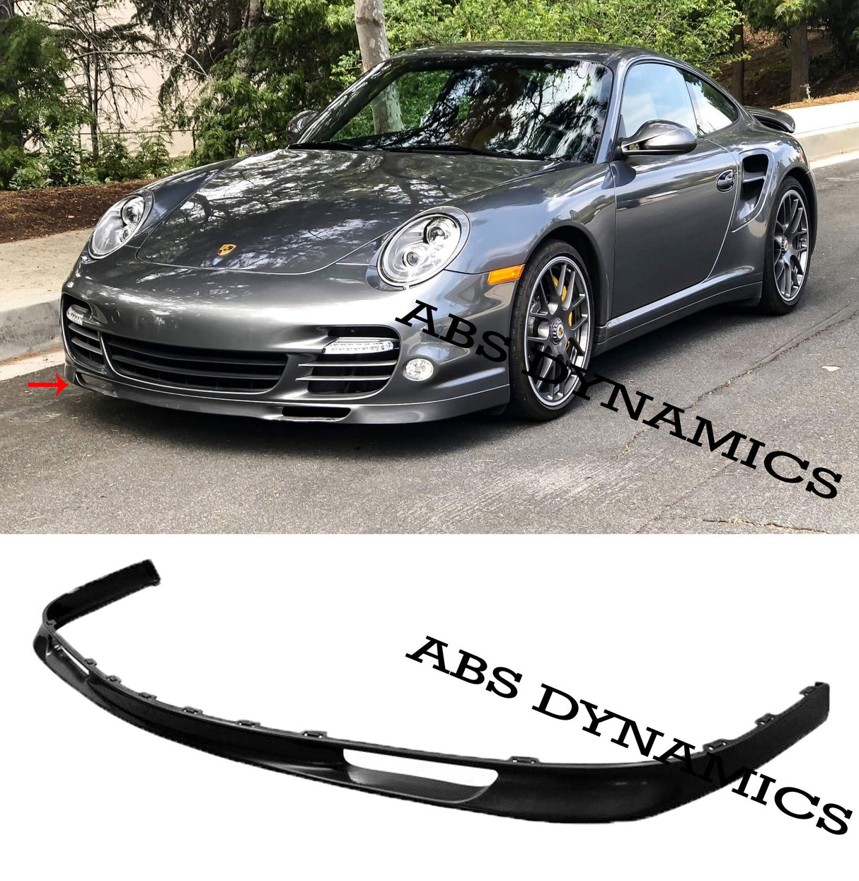 07-13 PORSCHE 997.2 911 Turbo OE-Style Front Bumper Lip PU Unpaint.