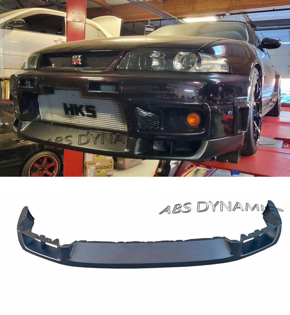 Nissan GTR R33 Late Model OE Style Front Bumper Lip PP Plastic