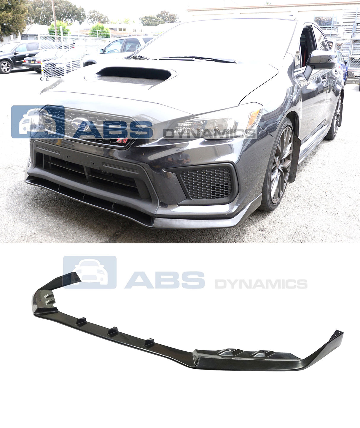 18-20 SUBARU WRX STI ONLY MPX-STYLE FRONT LIP PU UNPAINT BLACK