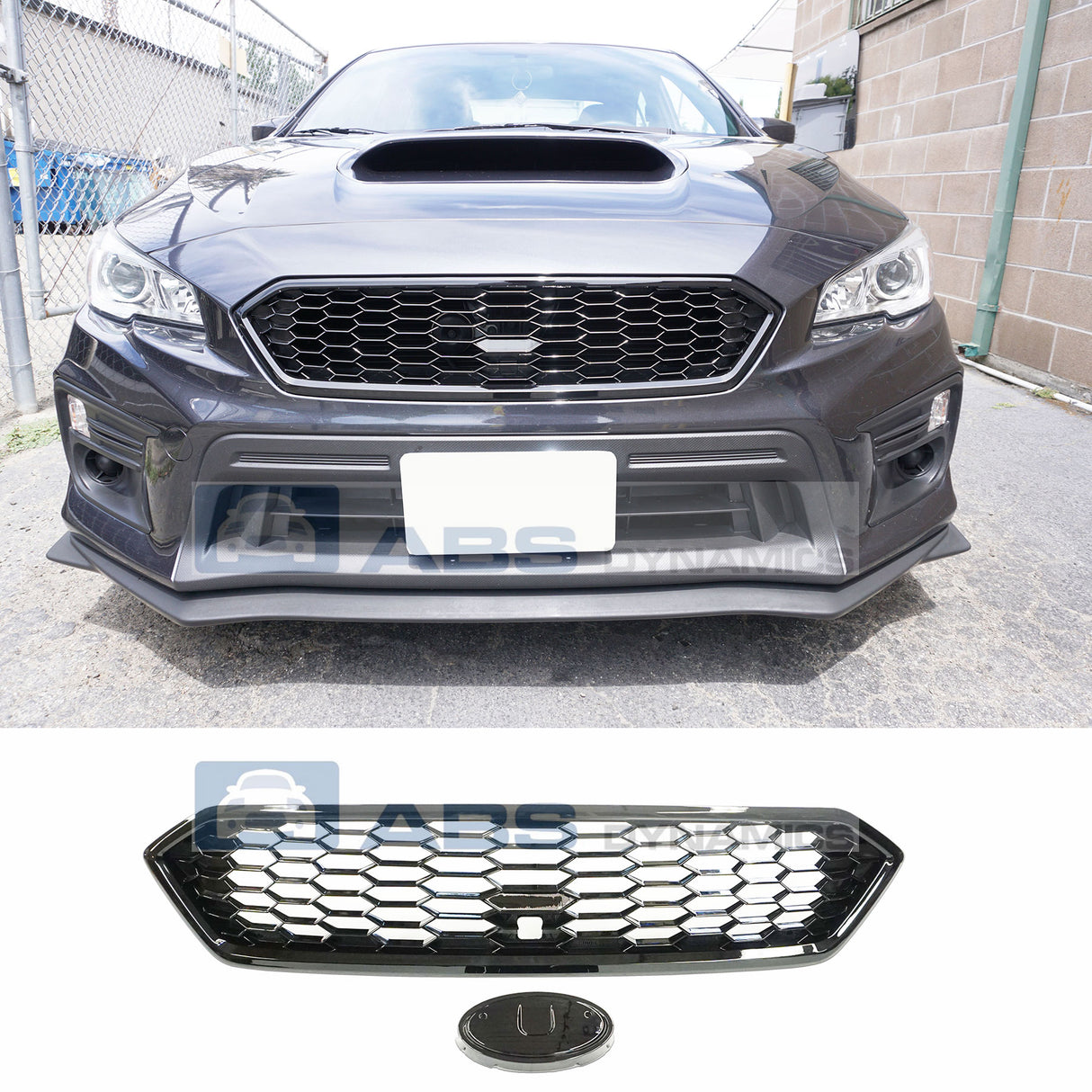 18-20 SUBARU WRX STI JDM STYLE BADGELESS FRONT GRILL (GLOSS BLACK) ABS PLASTIC