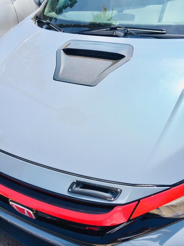 17-21 Honda Civic Type-R FK8 GT Black Carbon Engine Hood Scoop Cover USA