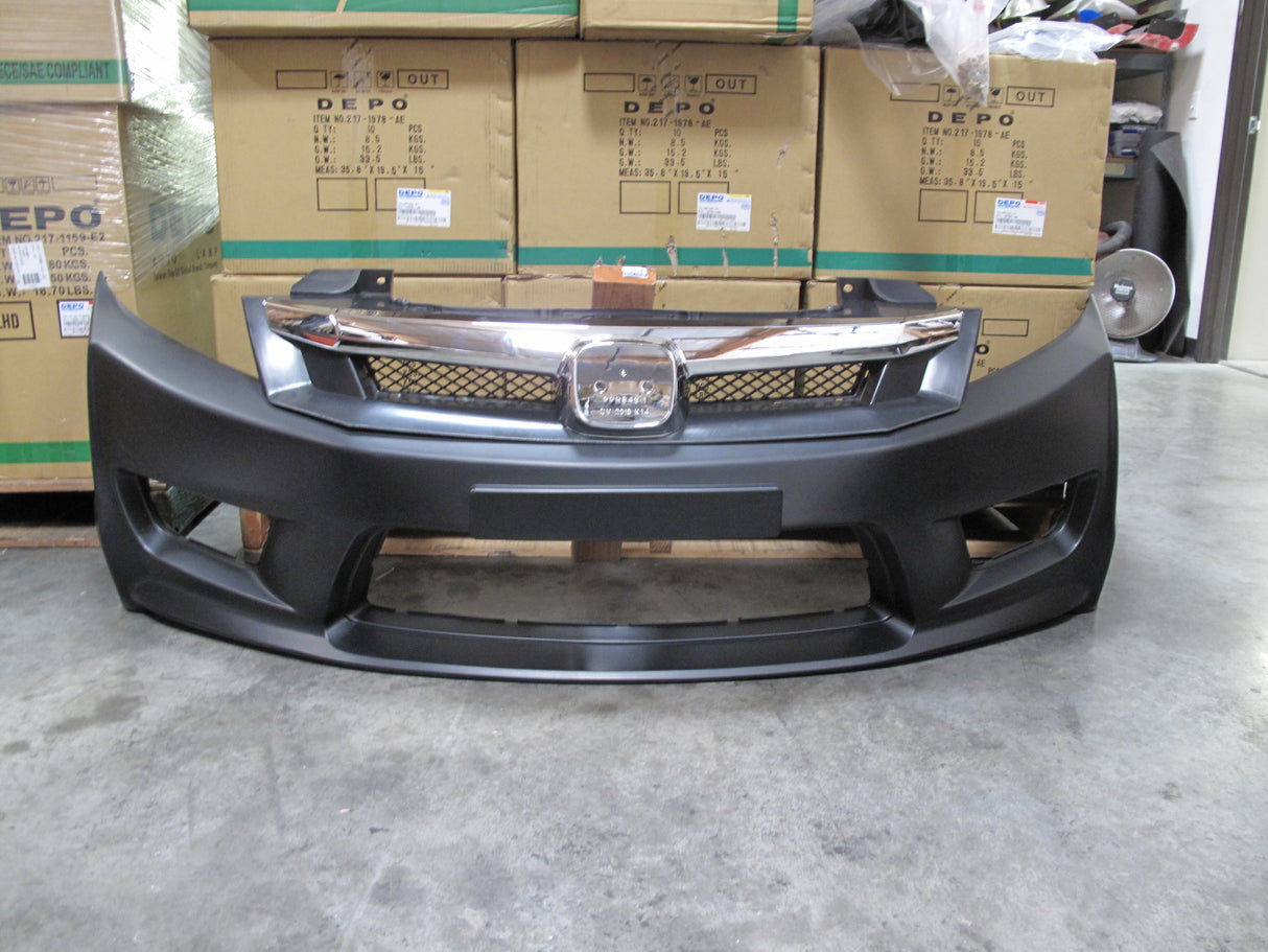 12-14 HONDA CIVIC 4DR JDM TYPE-R FRONT BUMPER COVER WITH TR GRILL W/ PP