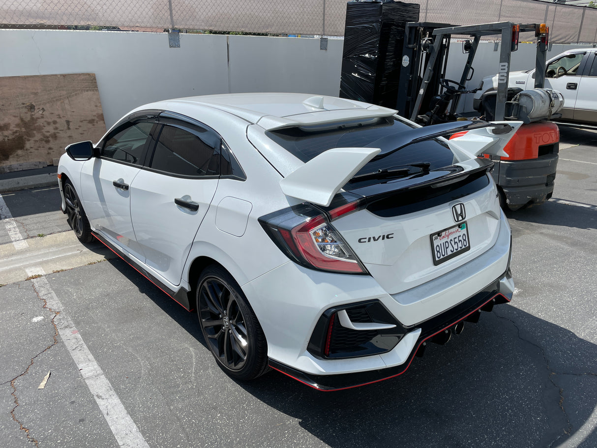 17-21 HONDA CIVIC 5DR TYPE-R REAR TRUNK LID SPOILER PLASTIC (White Orchid NH788P + Gloss Black Center)