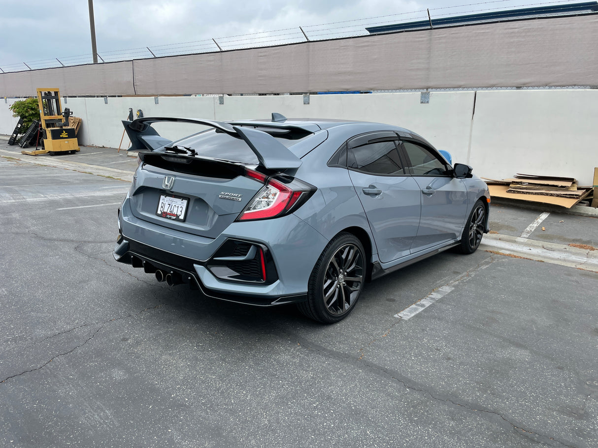 17-18 HONDA CIVIC 5DR TYPE-R REAR TRUNK LID SPOILER PLASTIC (Sonic Gray Pearl NH877P + Gloss Black Center)