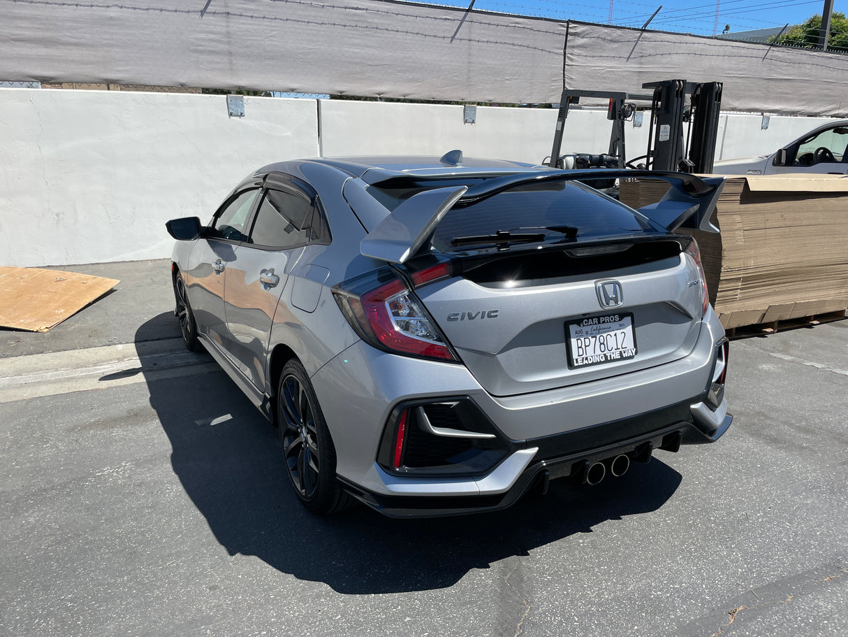 17-21 HONDA CIVIC 5DR TYPE-R REAR TRUNK LID SPOILER PLASTIC (Lunar Silver Pearl NH830M + Gloss Black Center)