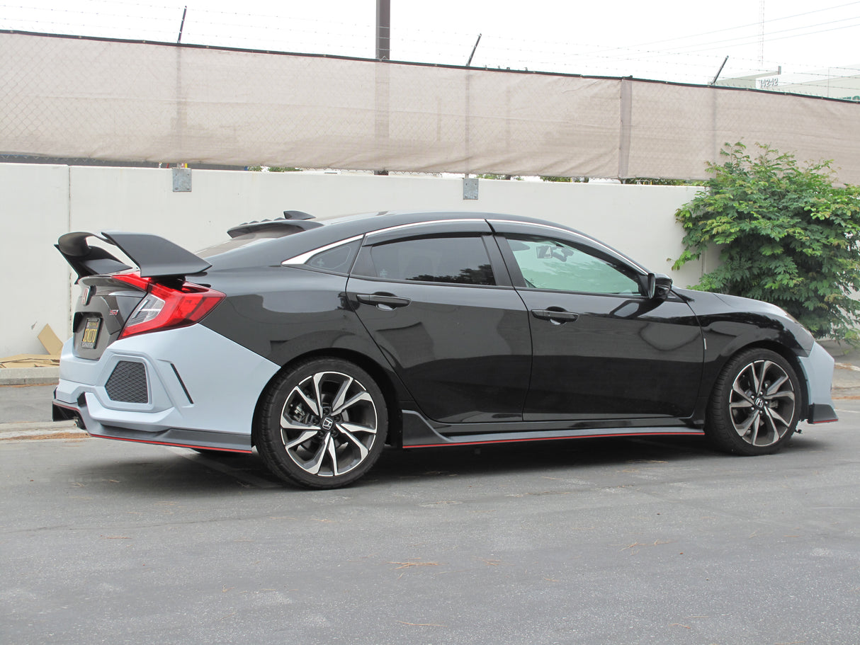16-20 HONDA CIVIC 4DR TYPE-R STYLE REAR BUMPER COVER + REAR DIFFUSER