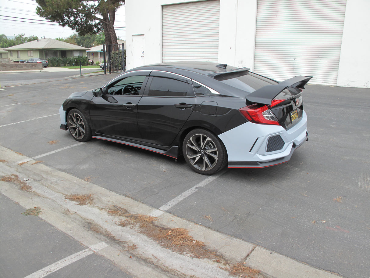 16-20 HONDA CIVIC 4DR TYPE-R STYLE REAR BUMPER COVER + REAR DIFFUSER