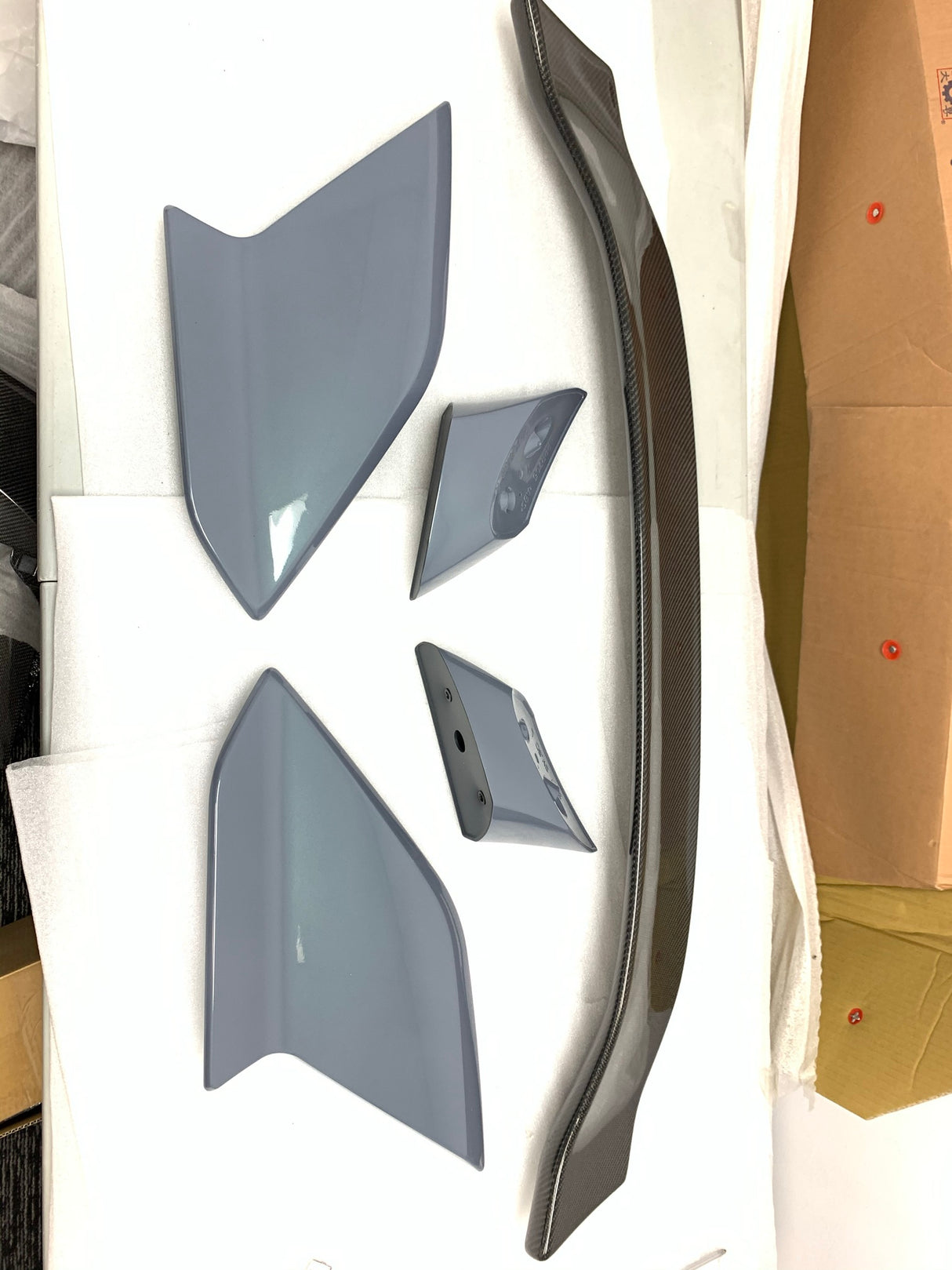 19-21 HONDA CIVIC 5DR TYPE-R REAR TRUNK LID SPOILER PLASTIC (Sonic Gray Pearl FINE NH877P + Gloss Black Center)