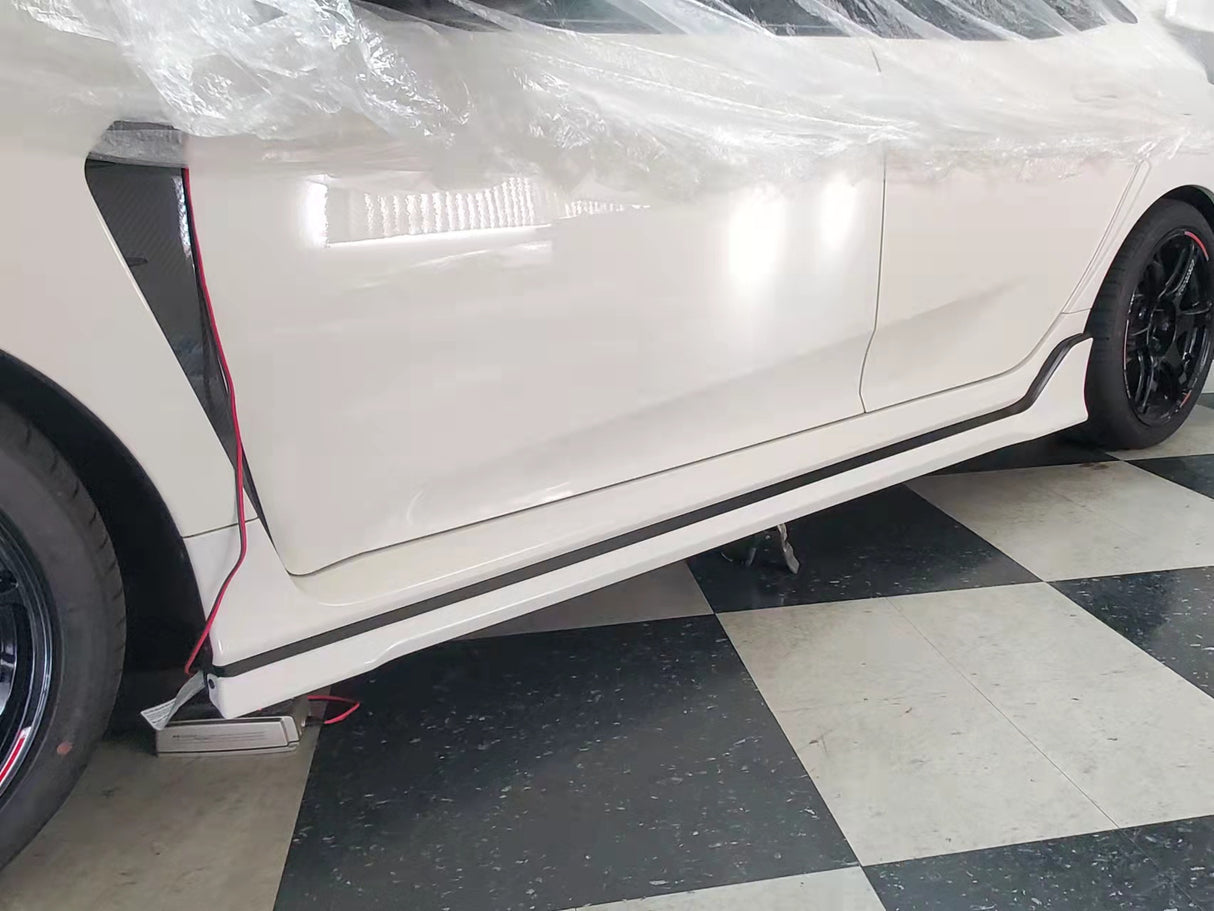 17-21 HONDA FK8 TYE-R CIVIC MUGEN STYLE SIDE SKIRT ADD ON ABS PLASTIC UNPAINT