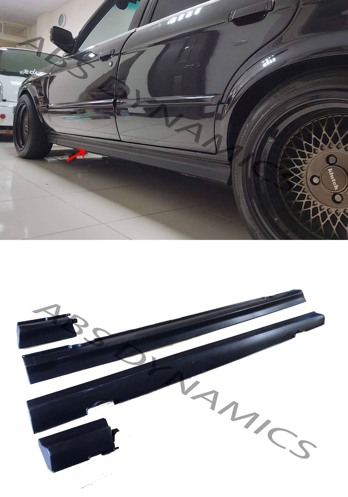 87-91 BMW E30 3-SERIES IS STYLE 318IS/ 325IS SIDE SKIRT ROCKET PANEL 4PCS PLASTIC