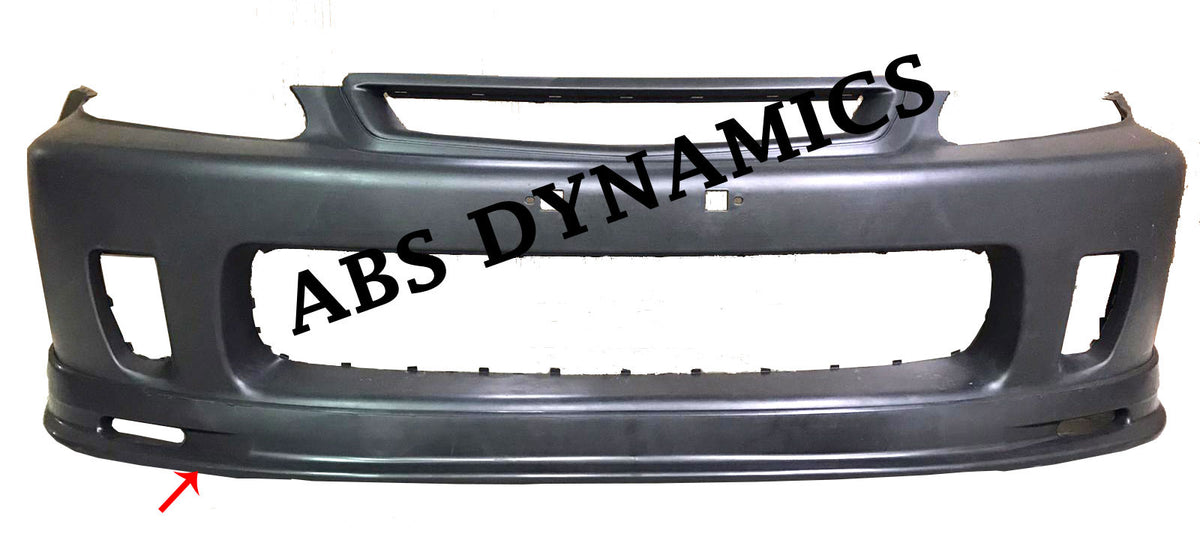 99-00 Honda Civic MS Front Lip for BYS Front Bumper (PP) PLASTIC UNPAI