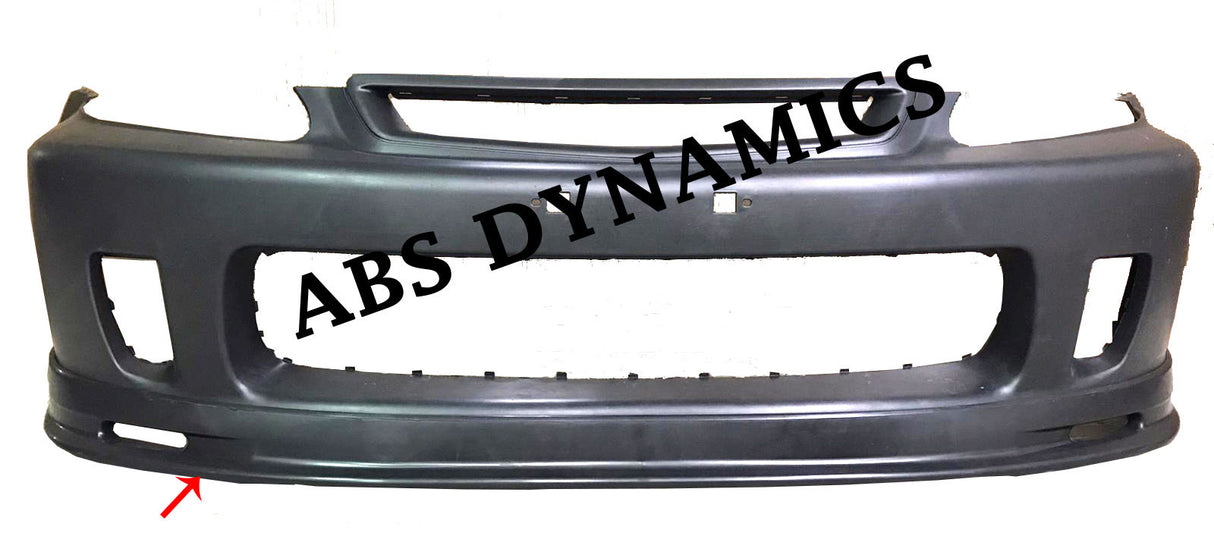 96-98 Honda Civic TR Front Lip for BYS Front Bumper (PP) PLASTIC UNPAINT