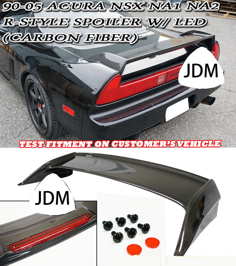 90-05 Acura NSX R-Style Rear Trunk Spoiler W/ Red Led Brake Light (carbon)