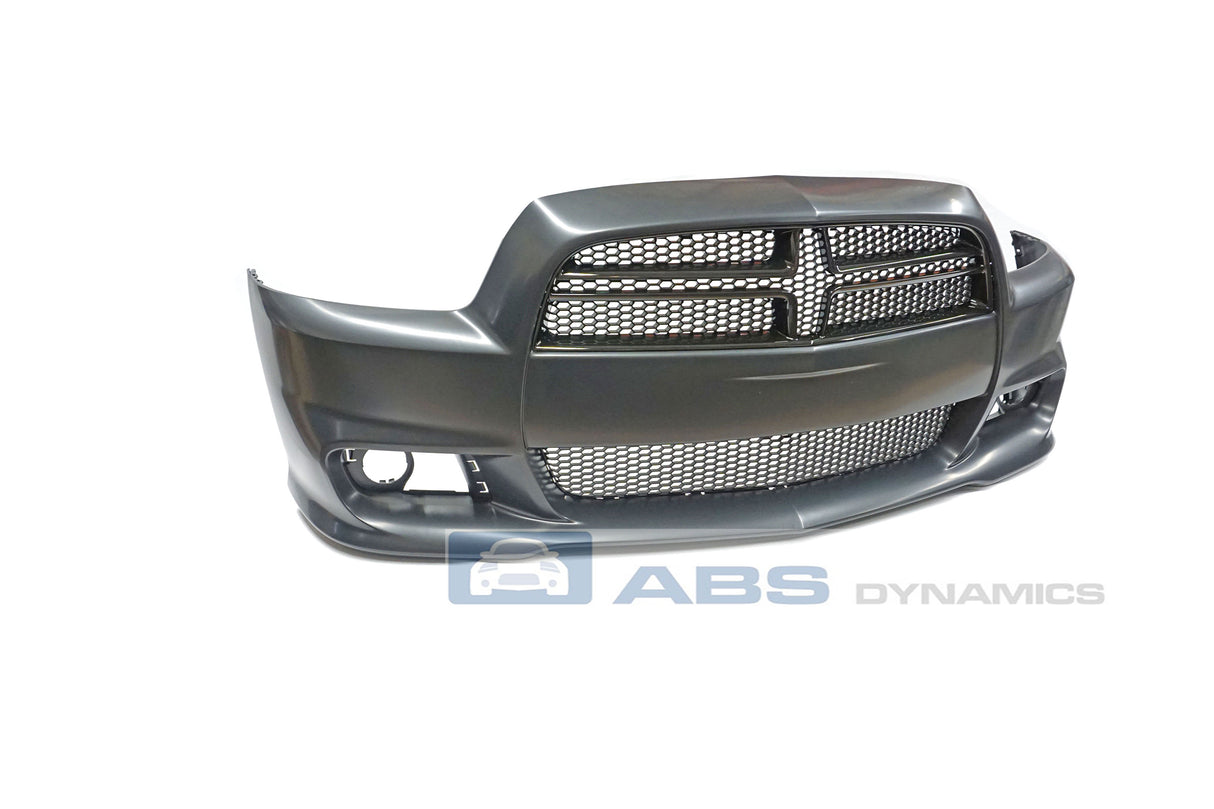 11-14 DODGE CHARGER SRT-8 HELLCAT STYLE FRONT BUMPER W/ GRILL W/ FOGLIGHT COVERS