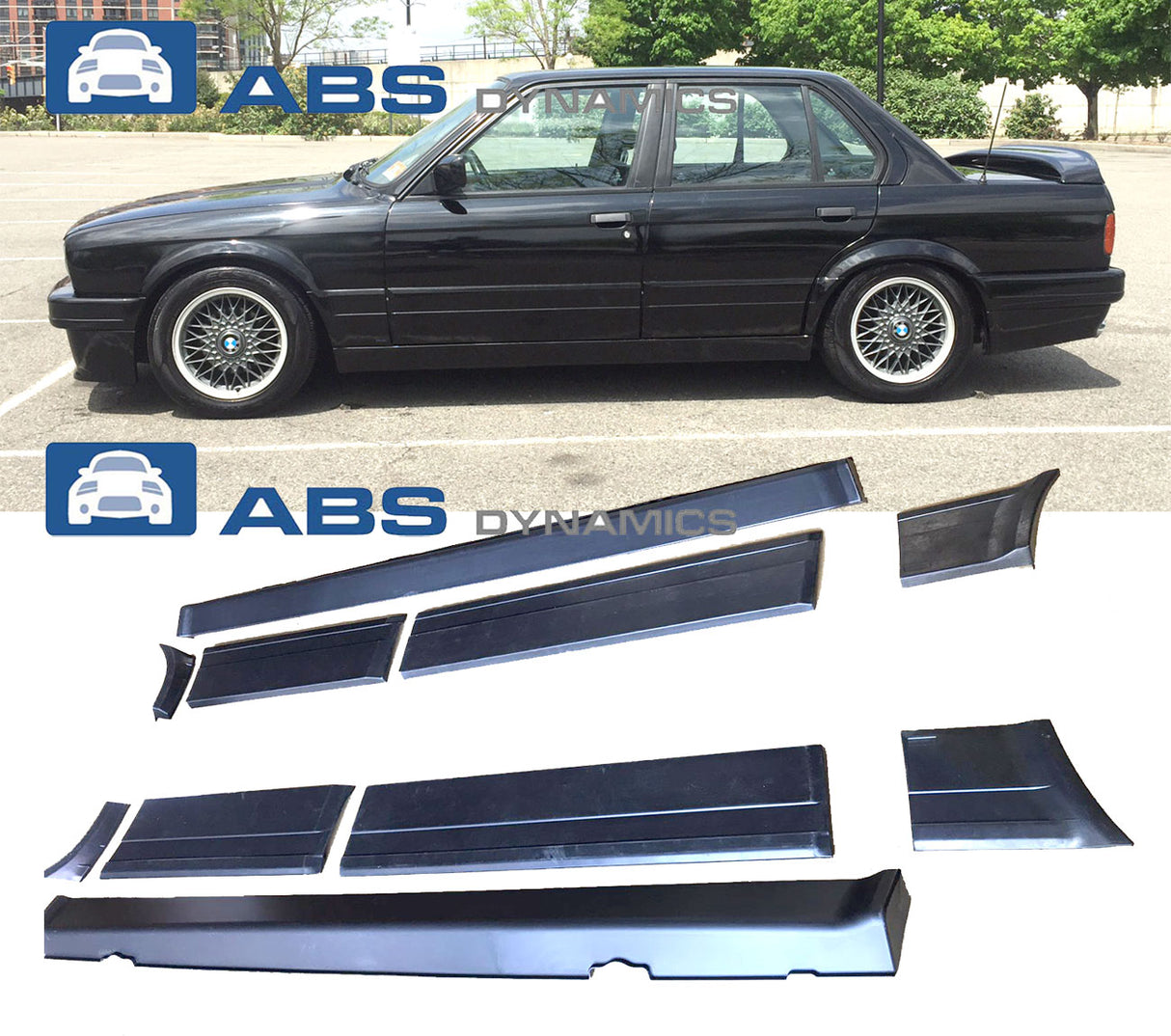 87-91 BMW E30 3-SERIES SEDAN 4DR SEDAN M-TECH 4 DOOR PANEL + SIDE SKIRT (10PCS KIT)