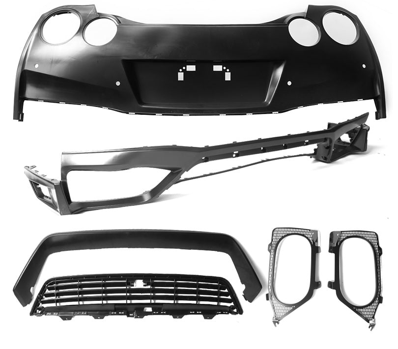 09-19 NISSAN GTR 17 FACELIFT FRONT BUMPER + DRL KIT, REAR BUMPER AND SIDE SKIRT FULL BODY KIT PP