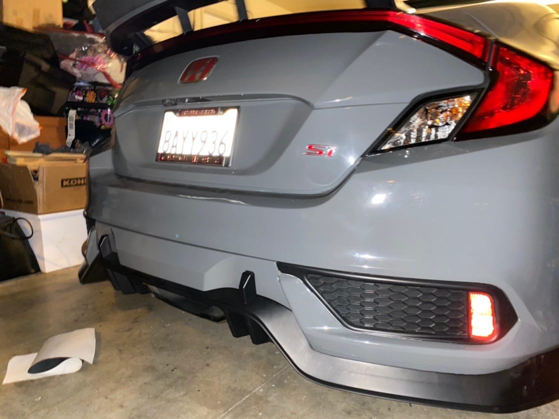 16-20 HONDA CIVIC 10 GEN 2D ALL TYPE-R STYLE REAR DIFFUSER PP UNPAINT