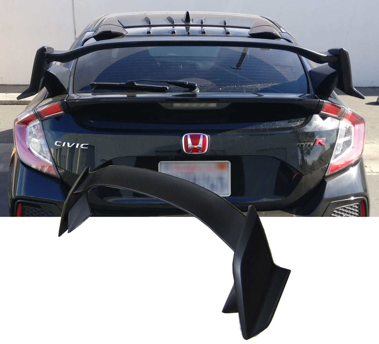 17-21 HONDA CIVIC 5DR TYPE-R REAR TRUNK LID SPOILER PLASTIC UNPAINTED BLACK