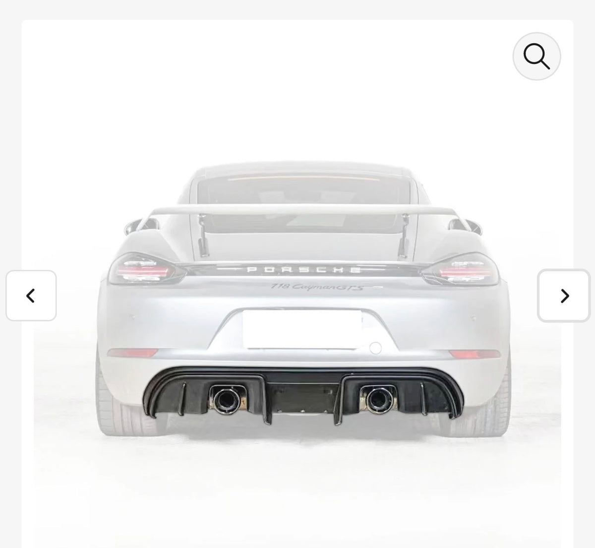 17-23 PORSCHE 718 CAYMAN GT4 / BOXSTER SPYDER GT4-STYLE DUAL EXHAUST REPLACMENT REAR DIFFUSER