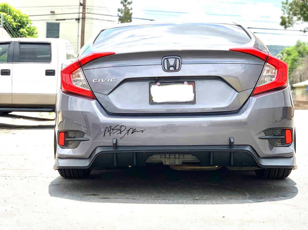 16-18 HONDA CIVIC 10 GEN 4D TYPE-R STYLE FRONT FRONT AND REAR LIP COMBO UNPAINT PP