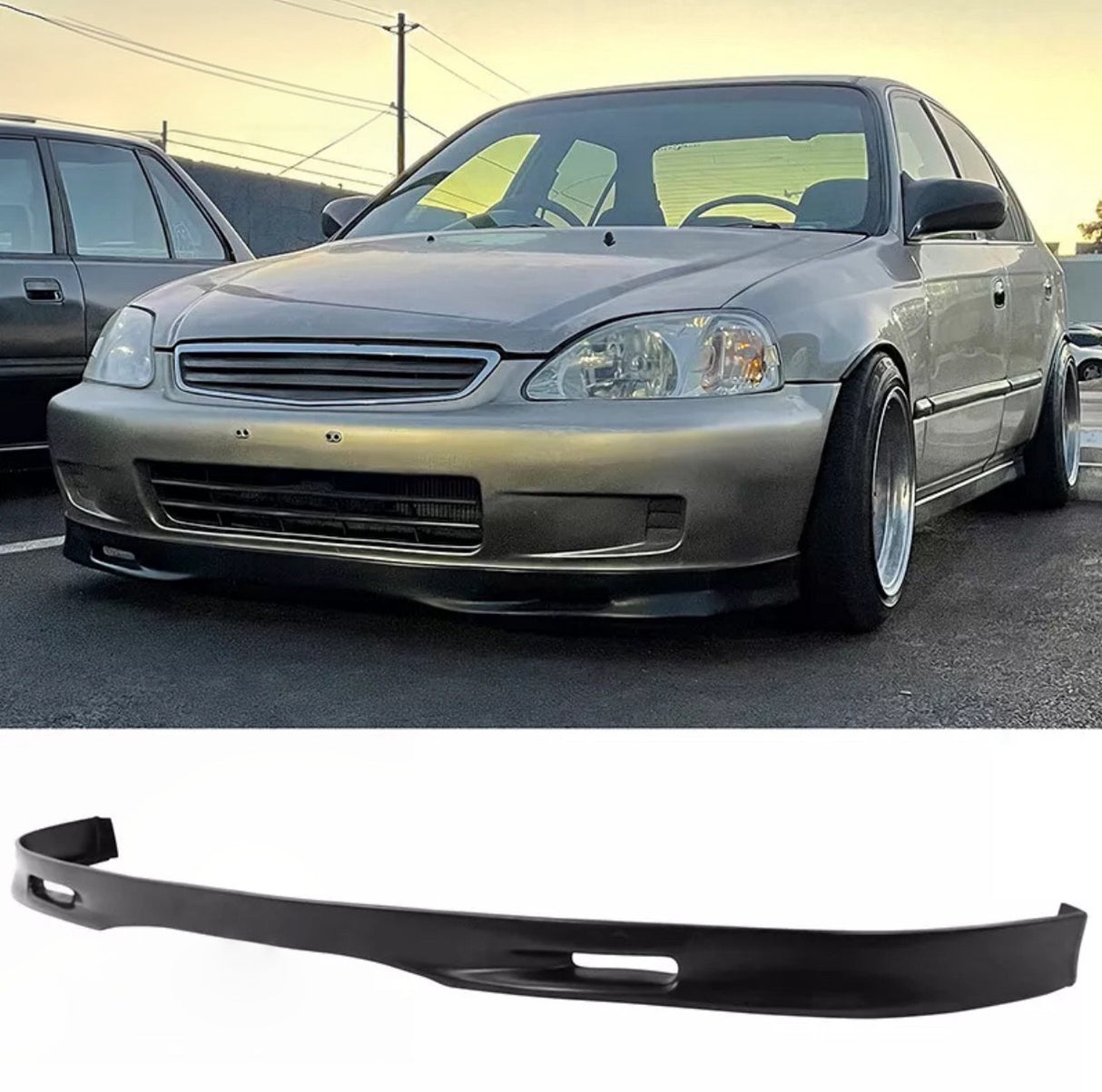 99-00 HONDA CIVIC EK 2/3/4DR SPOON STYLE FRONT LIP PU UNPAINT