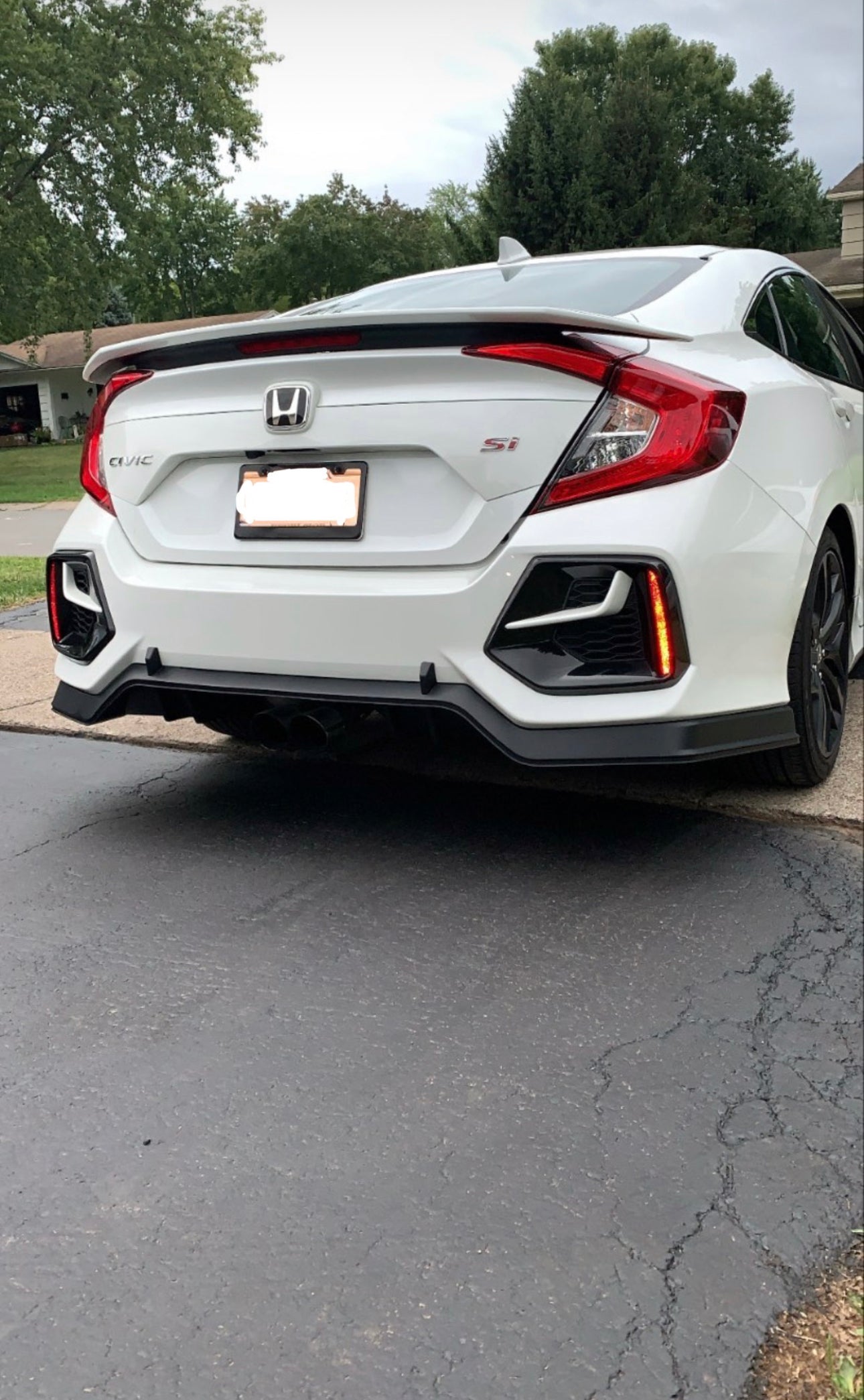 17-20 HONDA CIVIC 10 GEN 4D Si TYPE-R STYLE REAR LIP DIFFUSER PP CARBO ...