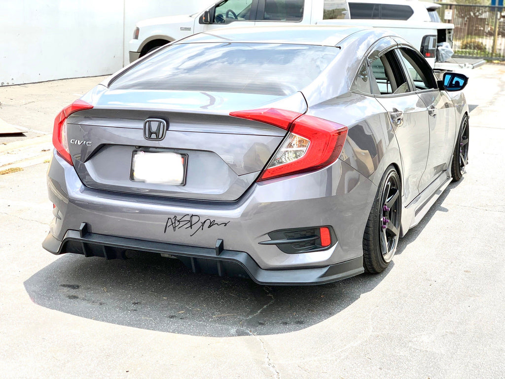 16-18 HONDA CIVIC 10 GEN 4D TYPE-R STYLE FRONT FRONT AND REAR LIP COMBO UNPAINT PP
